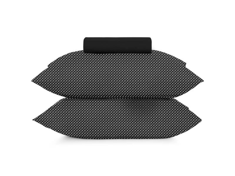 Jogo de Cama Queen 3 peças Altenburg Toque Acetinado Slim Preto