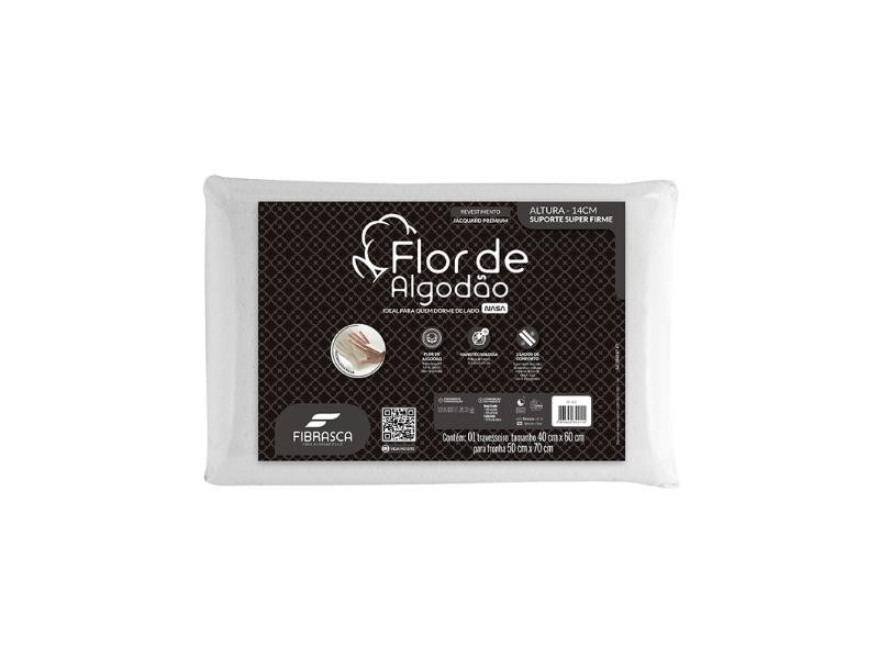 Travesseiro de Viscoelástico e Espuma Flor de Algodão NASA Fibrasca