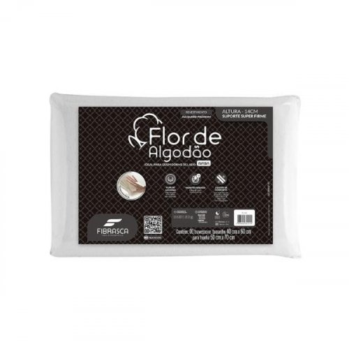 Travesseiro de Viscoelástico e Espuma Flor de Algodão NASA Fibrasca