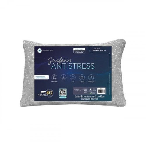 Travesseiro de Espuma Grafeno Antistress Fibrasca