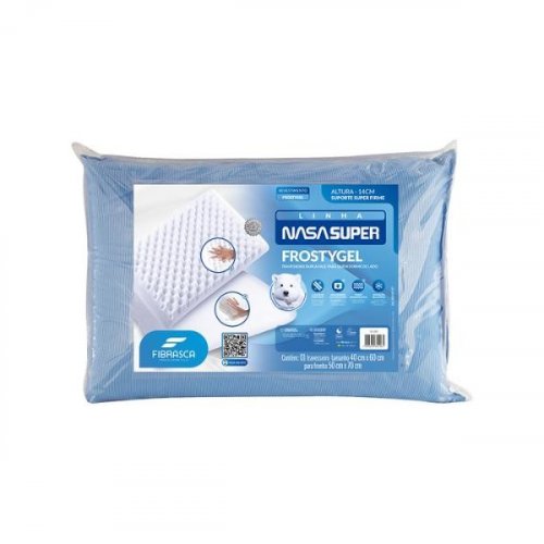 Travesseiro de Espuma e Viscoelástico NASA Super Frostygel Fibrasca