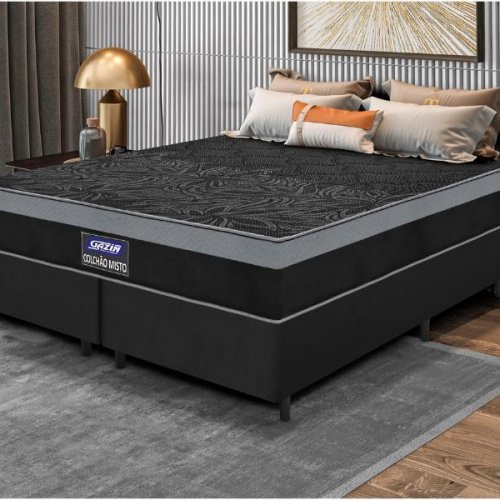Conjunto Box de Espuma Black Comfort Gazin