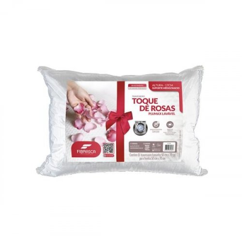 Travesseiro de Fibra Toque de Rosas Plumax Fibrasca