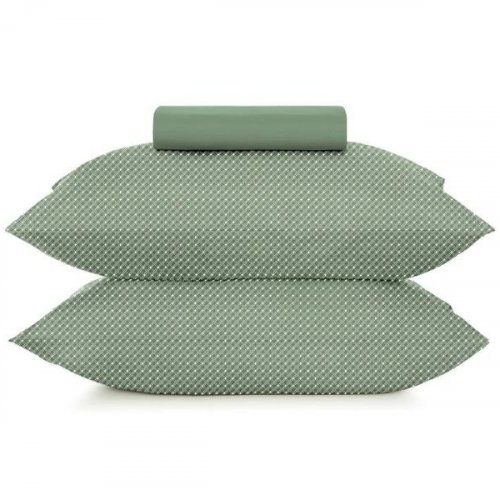 Jogo de Cama Casal 3 Peças Altenburg Toque Acetinado Slim - Verde