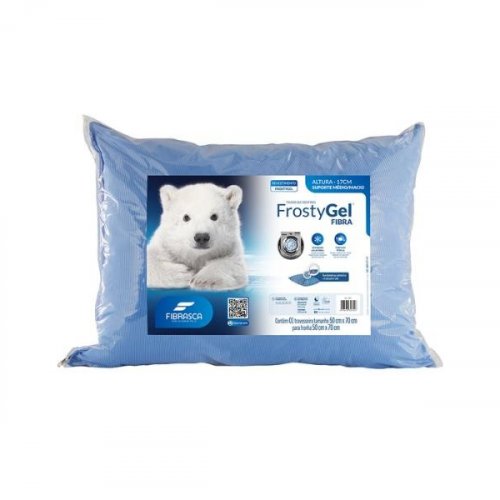 Travesseiro de Fibra Frostygel Azul Fibrasca