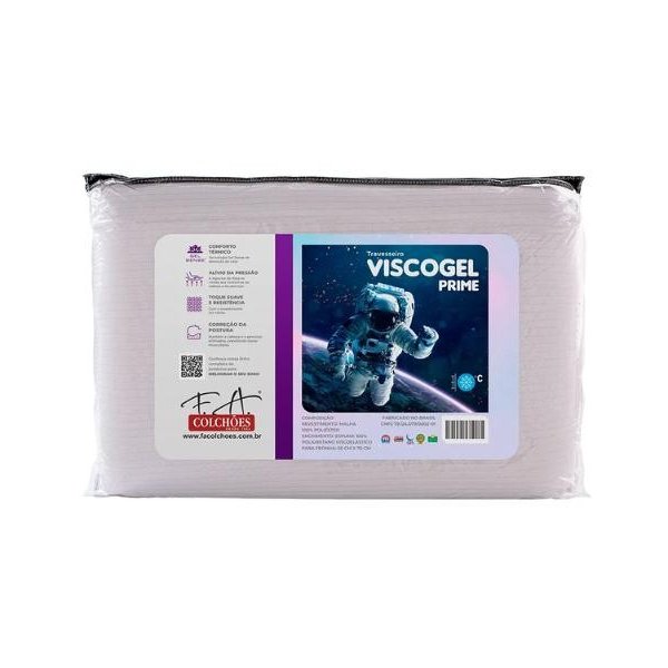Travesseiro Viscoelástico Visco Prime Antialérgico - F.A. Colchões