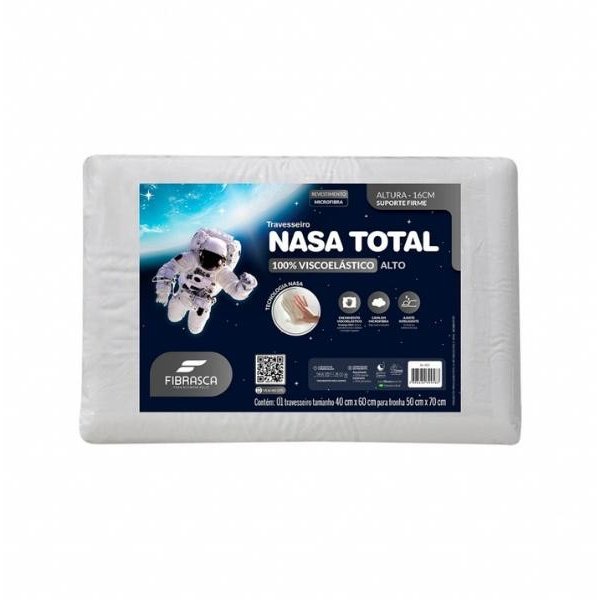 Travesseiro de Viscoelástico NASA Total Alto Fibrasca