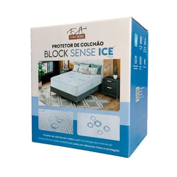 Protetor de Colchão Impermeável Block Sense Ice com Toque Gelado - F.A. Colchões