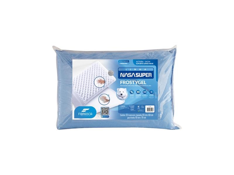Travesseiro de Espuma e Viscoelástico NASA Super Frostygel Fibrasca