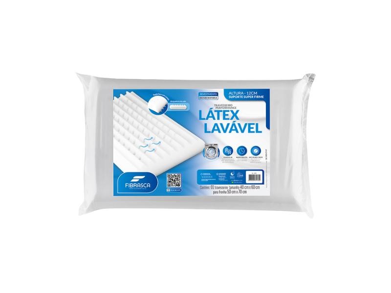 Travesseiro de Látex Lavável New Performance Fibrasca