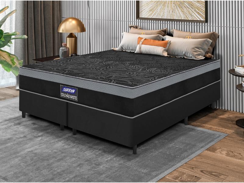 Conjunto Box de Espuma Black Comfort Gazin