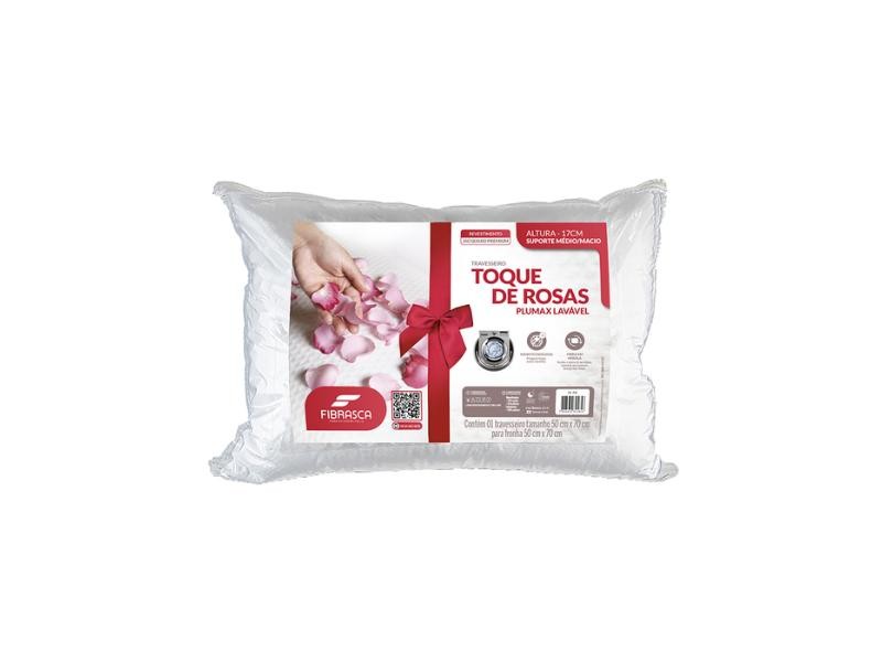Travesseiro de Fibra Toque de Rosas Plumax Fibrasca