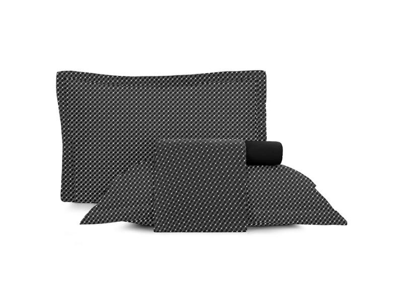 Jogo de Cama Queen 4 peças Altenburg Toque Acetinado Slim Preto