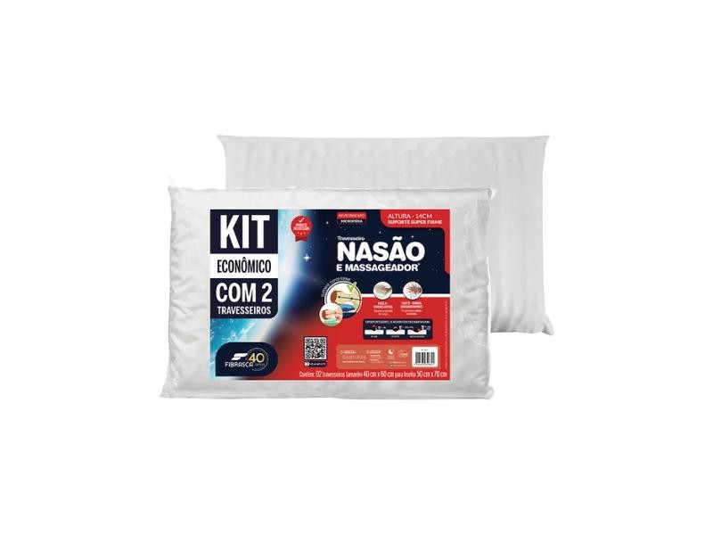 Kit 2 Travesseiros Nasão e Massageador Fibrasca