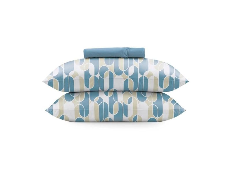 Jogo de Cama Queen Altenburg  Brisa 01 Azul