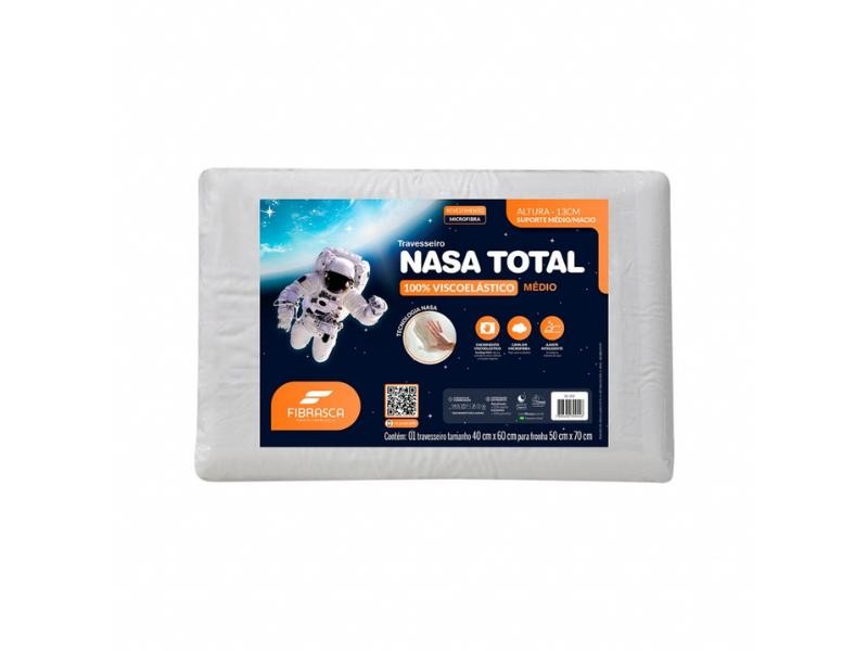 Travesseiro de Viscoelástico NASA Total Médio Fibrasca