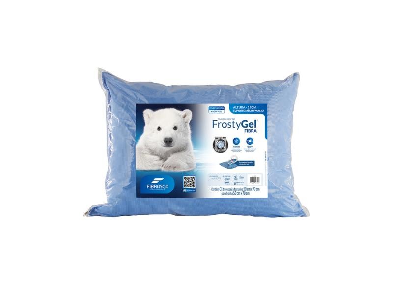 Travesseiro de Fibra Frostygel Azul Fibrasca