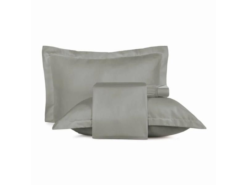 Jogo de Cama Queen 4 peças Altenburg Toque Acetinado Cinza